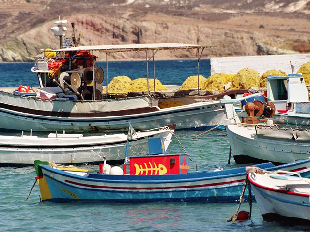 The seaside by our rooms at Pollonia Milos Greece